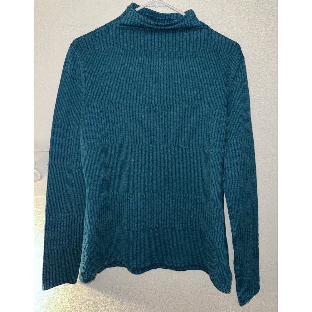 Nike Yoga DriFit Ribbed Long Sleeve Shirt‎ Women's Large Mock Neck Emerald